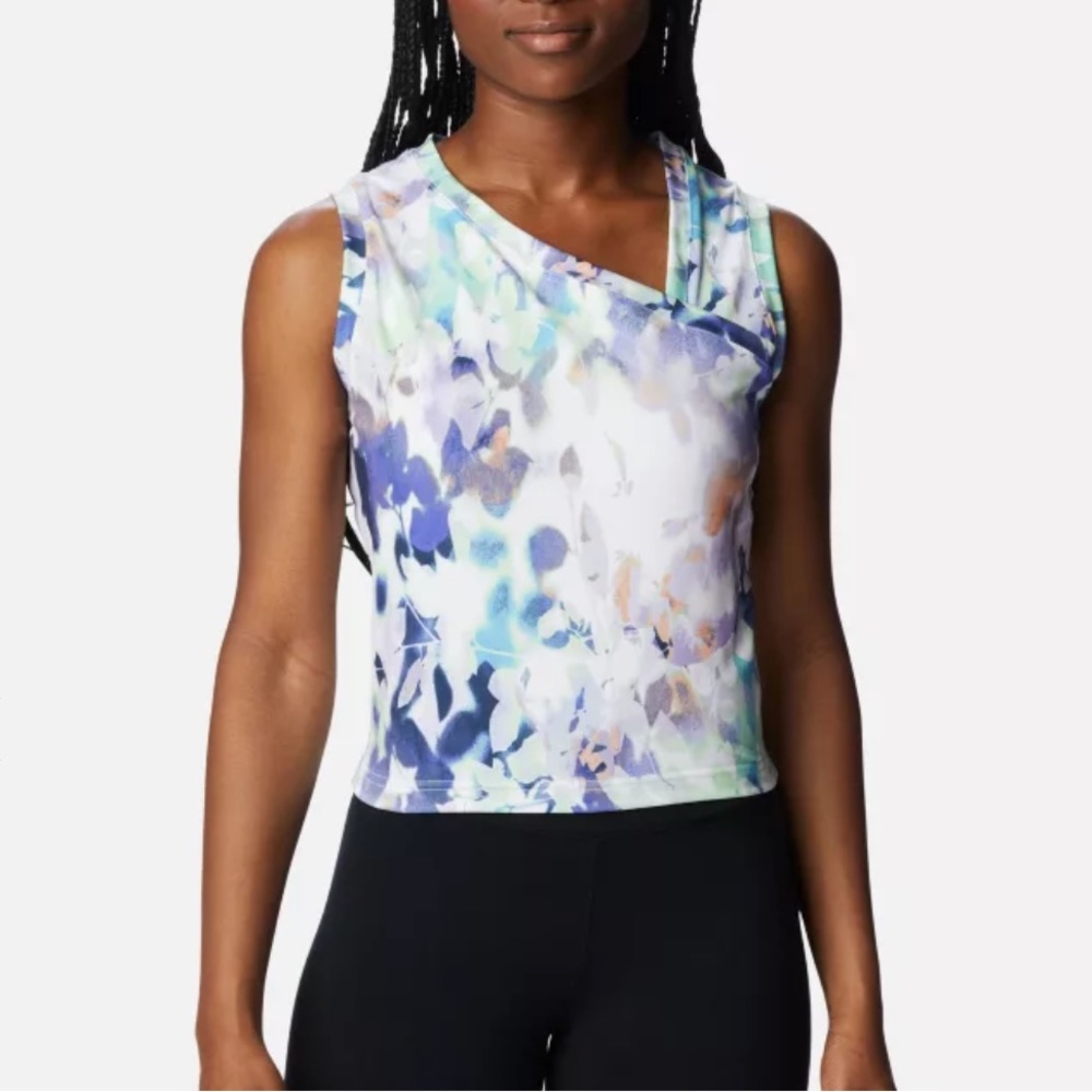 Columbia ASYMMETRICAL TANK, abstract florals, S
